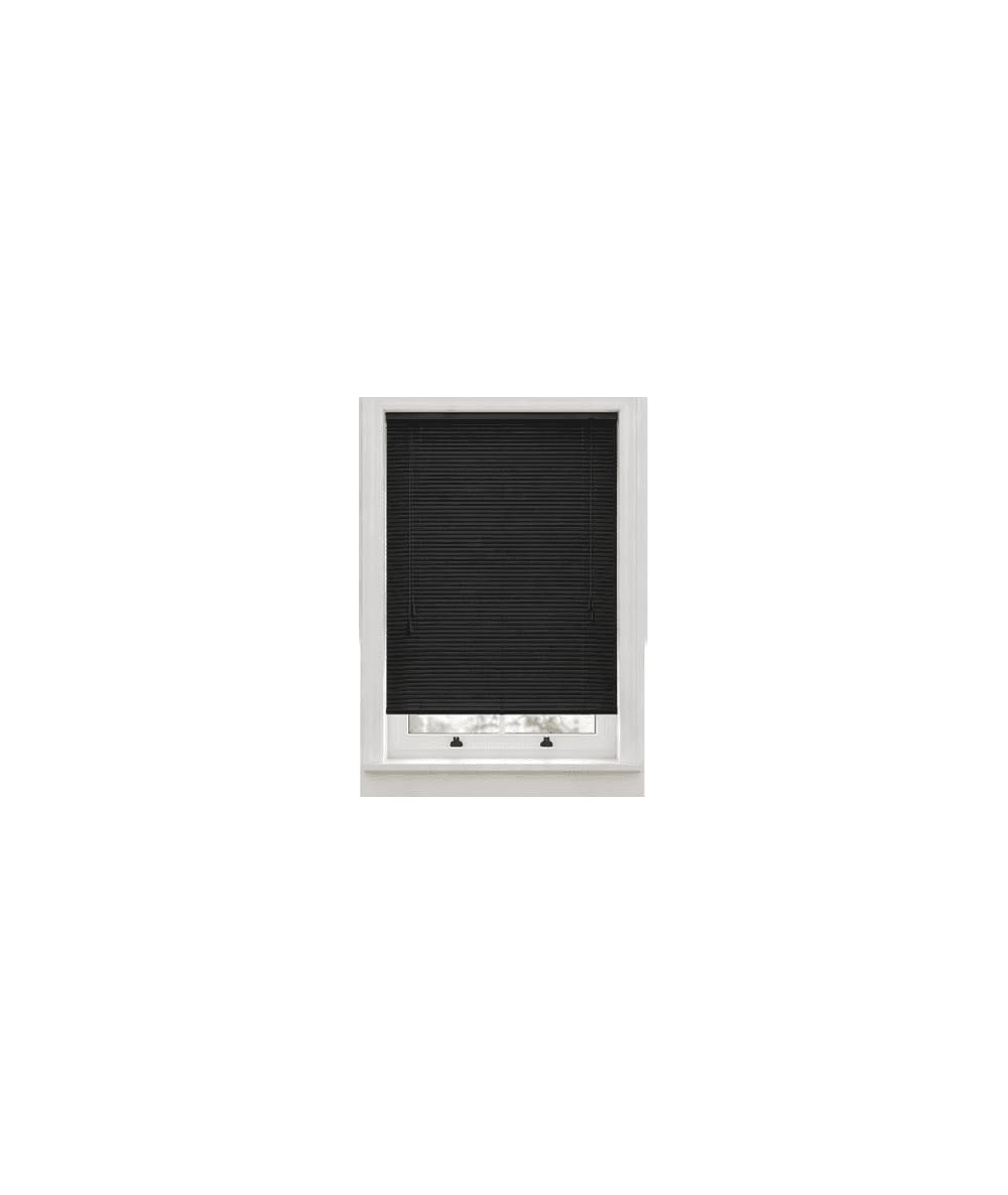 Newedgeblinds Black Pvc Venetian Blind 152Cm Drop (25Mm Slats) - 120Cm