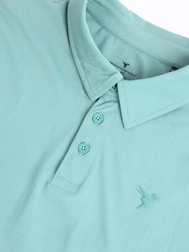 Image of TECHNOSPORT Mens Slim Fit Solid Full Sleeve Cotflex Polo T-Shirt for Regular and Casual Uses