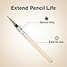 SPHTOEO Pencil Extender Set of 5 — Adjustable Wooden-Handle Lengthener (4.9 in / 12.5 cm) for Colored & Graphite Pencils, Extend Stubs & Maximize Pencil Use