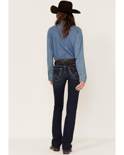 Wrangler Women's Retro Dark Wash Mid Rise Mae Alexis Stretch Bootcut Jeans - 112321491 17W x 34L3