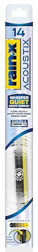 Image of Rain-X Acoustix 14 inch Wiper Blades (Pack Of 1), Whisper Quiet Automotive Replacement Windshield Wipers, Plasma Treated & Graphite-infused Coating for Smooth Performance & Long-lasting Durability