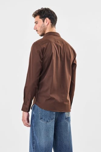 Image of SNITCH Men Formal Shirt | Slim Fit Long Sleeve Spread Collar Solid Design | Premium Cotton Blend & Breathable Fabric for Office & Casual Wear