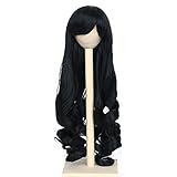 Koonfan 8-9 inch Size 1/3 Bjd Doll Wig High-Temperature Wig Girl Long Curly Black SD BJD Doll Making Supplies