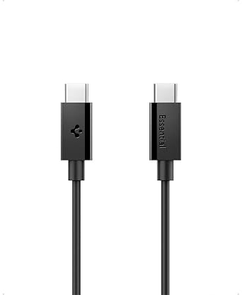 Spigen USB-C to USB-C 1 Metre Kablo 60W G /PPS 2.0 Super H zl   arj / 480 Mbps Data Aktar m H z  Type-C Ekstra Dayan kl  Black - ACA08718