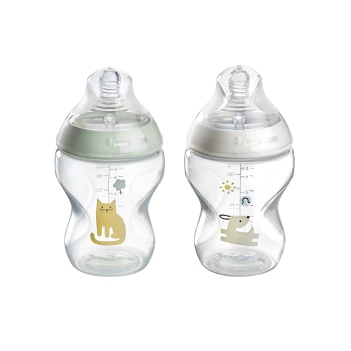 Tommee Tippee Biberones, Biberón Natural Start para 0m+, pack de 2, 260ml Biberones, con Tetina Flujo Lento para un Agarre Natural, Sin BPA, Verde y Blanco Tommee Tippee Biberones, Biberón Natural Start para 0m+, pack de 2, 260ml Biberones, con Tetina Flujo Lento para un Agarre Natural, Sin BPA, Verde y Blanco