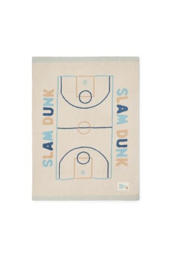 Image of Barefoot Dreams CozyChic Slam Dunk Stroller Blanket, Bisque Multi, 30 inchx40 inch