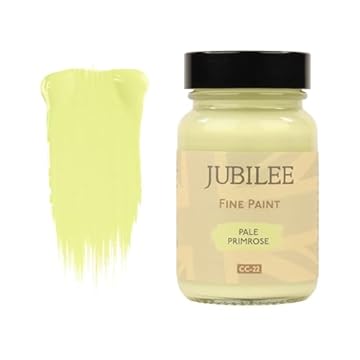Guild Lane Jubilee Furniture Paint – Upcycle & Transform Wood, Metal & Glass – Soft Sheen Finish for Indoor & Outdoor – Durable & Easy to Apply Multi-Surface Paint (Pale Primrose, Yellow, 60ml)