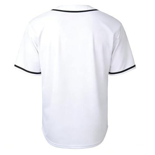 Camiseta clásica de béisbol para hombre, manga corta, con 2 botones, tela de malla transpirable deportiva miniatura 2