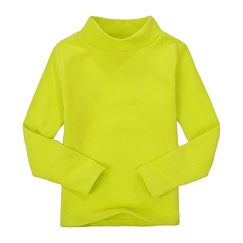 Camiseta de manga larga y cuello alto genérico para bebés niñas y niños, color caramelo, para niños de 2 a 7 años, blusas negras de manga corta para niñas, menta verde., 5-6 Años