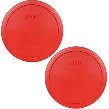 Pyrex 7402-PC Poppy Red Food Storage Replacement Lid This Lid Fits the Pyrex 7402 6-Cup SCULPTED MIXING BOWL and 7203 7-Cup Glass Bowl 2 Pack - Made in USA