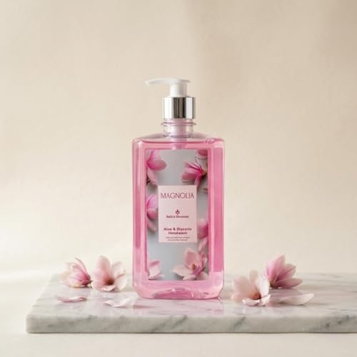 Image of Bath & Blossoms Magnolia Hand Wash 500 ml | Hydrating Aloe Vera & Glycerin | Enriched with Rice & Cucumber Extract | Gentle Daily Cleanse | Antibacterial formula | Vegan, Cruelty Free & 100% Paraben Free | Luxurious Hand Care
