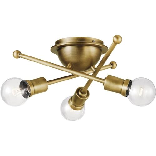 Kichler Lighting 43196NBR Flush Mount, Natural Brass