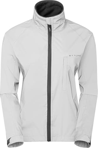 Ettore Jaqueta feminina de ciclismo impermeável respirável de alta visibilidade refletiva prata - br