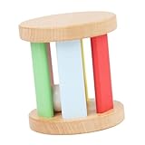 Kisangel Holzrassel Babys Greifrassel Aus Holz Für Neugeborene Und Kleinkinder Mit Langanhaltendem Klang Zur Hörschulung Und Frühkindlichem Lernspielzeug