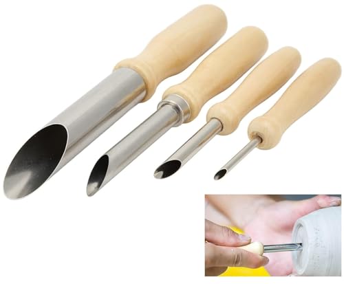Image of Worison 4 Pcs Round Hole Cutter Stainless Steel Circle Shaping Pottery Clay Sculpture Tools
