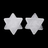 CRAFTYMELYODY 2Pcs Gemstone Clear Quartz Crystal Carved Natural Chakra Star Crystal for Meditation Reiki Stone for Home Display Decor Spiritual Growth Meditation Gifts