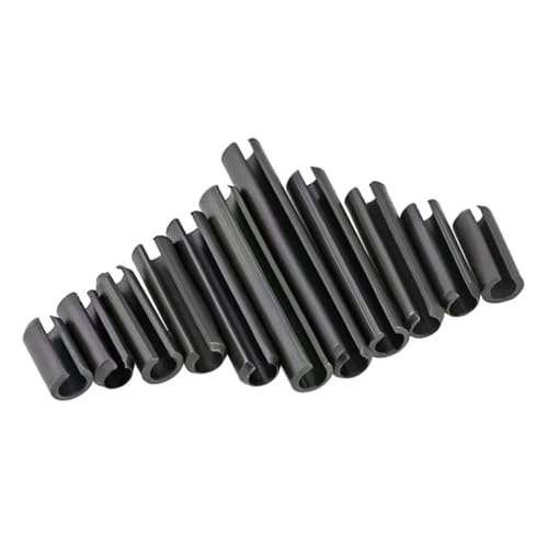 Pasador de resorte ranurado M10 x 45mm de acero negro, espiga elástica de sujeción 7