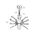 NewZenro 14g Spider Stainless Steel Belly Button Ring Navel Rings for Women Men Cute Punk Small Resin Animal Screw Studs Barbell Piercings Hypoallergenic Fashion Sexy Jewelry for Halloween (White)
