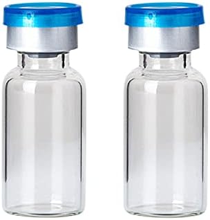 DIELLY 10 Pcs 10ml Glass Bottle,Sterile Transparent Vial,Seals Empty Vials, Lab Sample Vial, Empty Vials with Self Healing Injection Port,With Flip Off Aluminum Cap (10) A Packaging