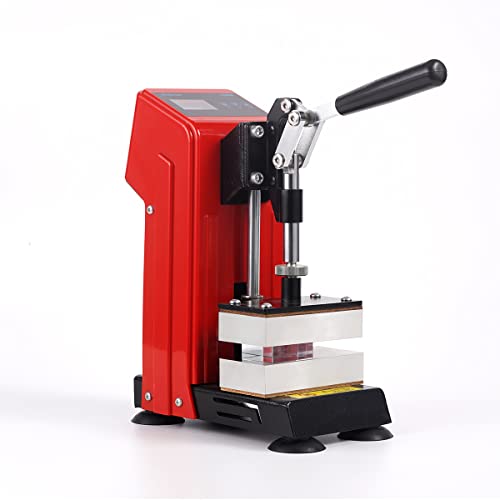 UNQWIN Heat Press Machine, Rosin Press Machine with 2.3 x 4.7 Inch Dual Heating Plates, LCD Touch Controller Mini Heat Press Machine for Herb Drying & Oil Extraction (Red)