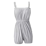 LuoAXINN Damen Balletthose Tanz-Aufwärmoverall Jumpsuit Lockere Hose Fitness Yogahose Kurze/Lange Tanzsportbekleidung für Tanzen, Fitnessstudio, Joggen(Short Grey,M)