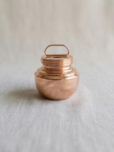 Image of Pure Copper Kalash |Lota |Chembu with Lid for Ganga Jal, Pooja & Temple Use (200ML,Small)
