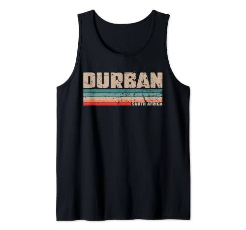 Vintage 70s 80s Sudafricano Retro Durban Sudáfrica Camiseta sin Mangas