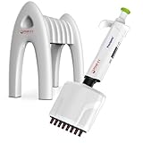 4E's USA 5-50ul Multi-Channel Adjustble Volume Pipette with Stand, 8-Channel Micropipettes