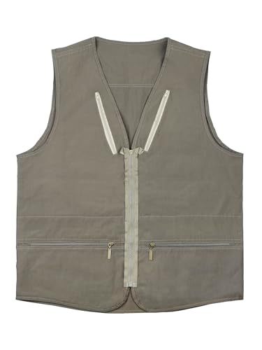Image of Men's Poplin Outdoors Travel Sports Multi-Pockets Work Fishing Vest