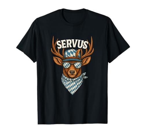 Trachtenshirt Hirsch Lederhose Dirndl Trachten Servus T-Shirt