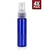 Produktbild MyGadget 4x Sprühflasche 30ml leer - Reiseflaschen Set Parfümzerstäuber durchsichtig Spray Flasche nachfüllbar Parfüm / Öl Beauty Zerstäuber - Blau