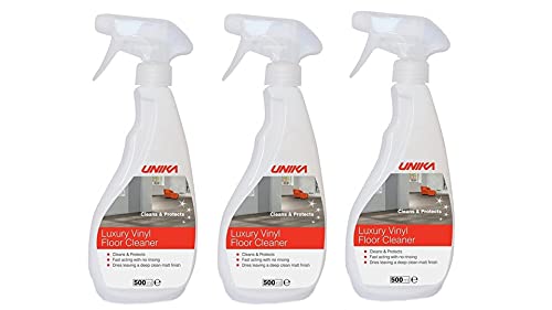 Unika Luxury Vinyl Floor Cleaner Fast Acting with no rinsing 500ml Pack of 3