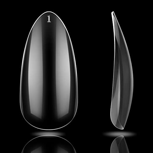 Almond Clear Acrylic Fake Nails - Btartbox 500Pcs Almond Nail Tips Full Cover False Nails With Case For Nail Salons And Diy Nail Art, 10 Sizes #TOP5