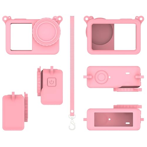 For DJI Osmo Action 6 �X�|�[�c�J�����p �V���R���ی�P�[�X �~�j�}���X�g���[ �h�o�\�t�g�P�[�X �V���v���ȃf�U�C�� ���K�ȃO���b�v ����\ ���t���ȒP �_�炩���ϋv�� ����~�� �E���ȒP (�s���N)