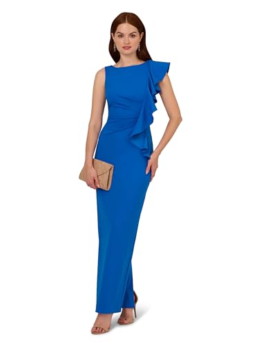 Adrianna Papell Women's Knit Crepe Ruffle Gown4