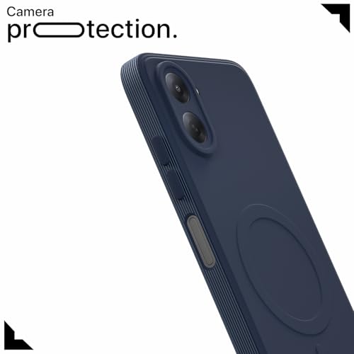 Image of Pikkme Back Cover for Redmi A7 Soft Matte Silicone Mag-Safe Design (Mag-Safe Not Support) Camera Protection | Slim Fit Bumper Cover (Blue)