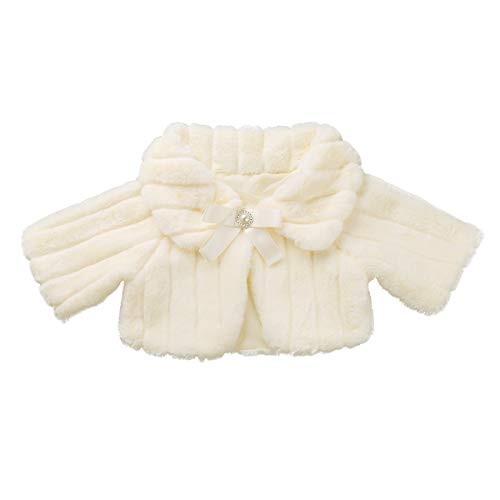 Image of Agoky Flower Girls Faux Fur Bolero Shrug Shoulder Wrap Cape Wedding Prom Party Dress Cape Coat Stole