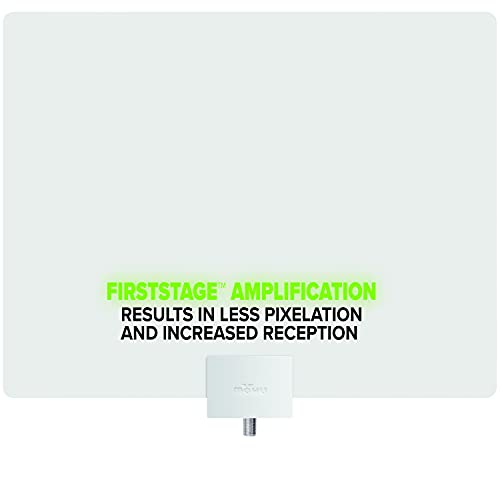 Mohu Leaf Plus Amplified Indoor Tv Antenna, 60-Mile Range, Uhf/Vhf Multi-Directional, Original Paper-Thin Design, 16 Ft. Coaxial Cable, 15Db Preamplified, Reversible, Paintable, 4K-Ready, Mh-110029 #TOP7