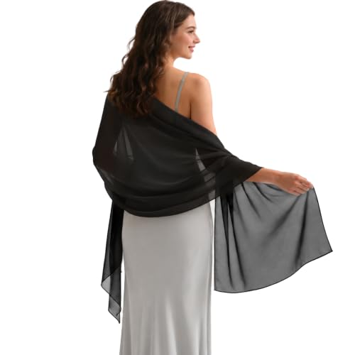 2pcs Chiffon Shawl Wraps Evening Dresses Women Elegant Soft Wedding Scarf - image 2