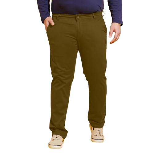 Image of Bigbanana Plus Size Men's Regular Fit Solid Trousers