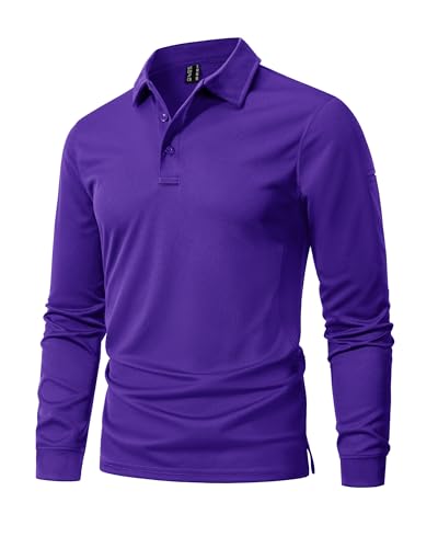 Image of MAGNIVIT Men's Polo Shirts Long Sleeve Quick Dry Tactical Polo Shirts | Breathable,Moisture Wicking,Golf,Casual,Work,Outdoor