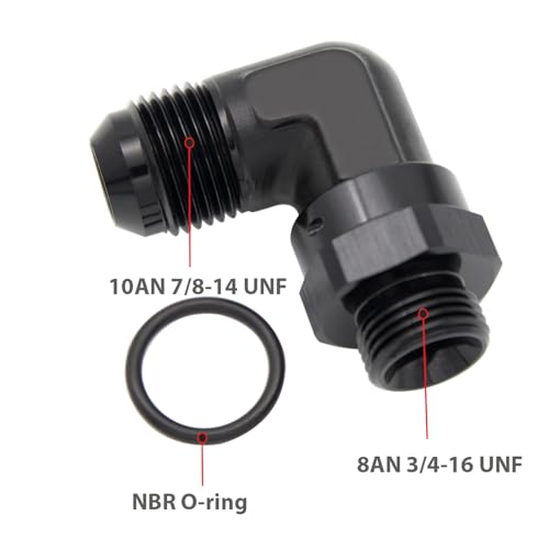 Adaptador de aluminio 10AN macho a 8AN macho con puerto ORB AN8 para motor 3