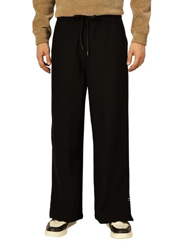 Image of Thomas Scott Men's | Solid | Boot Cut | Wide Leg | Breathable Fabric | Mid Rise | Loose Fit | Polyester Blend | Elasticated with Drawstring | Trouser | Pants