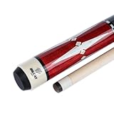Big Cat Timeless Legacy Pool Cue Stick - Grade A Canadian Maple, 12.5mm Professional Leather Tip, 58” Length, Premium Billiard Cue for Adults – Home or Tournament Play - 20oz, Red Silver