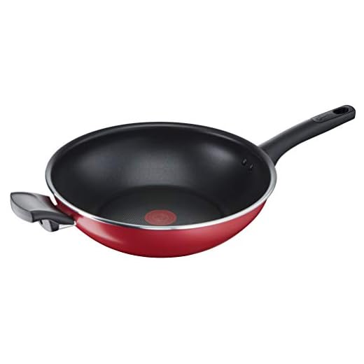Lagostina Cucina Mediterranea Wok Antiaderente in Alluminio 30 cm, a Induzione, Gas e Forno, con Indicatore Cottura Thermo-Signal, Rivestimento Titanium Easy, Manico Ergonomico in Bakelite