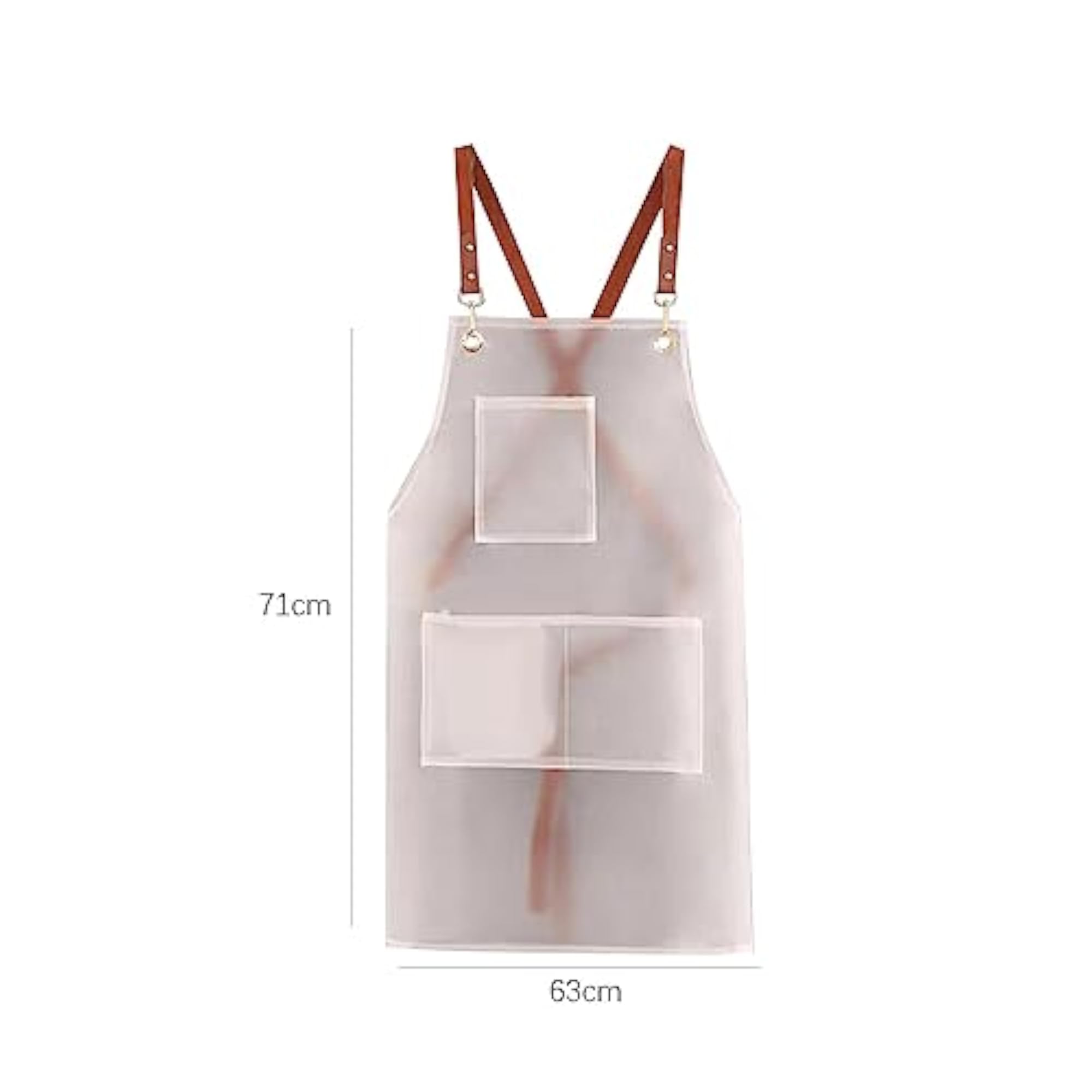 Durable White BBQ Chef Apron with Multi Pockets