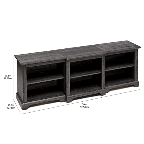 Rockpoint 70inch Modern TV Stand Storage Media Console Entertainment Center for TVs up to 80,Charcoal - Thumbnail 5