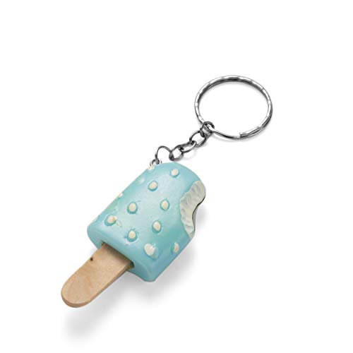 Komonee Ice Lolly Blue Keychain Ice Cream Key Ring Frozen Lollipop Key Chain Novelty Keyring