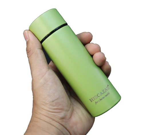 Mini Gourde Isotherme 150 ml – Bouteille Inox 316 Vert Mat, Double Paroi, Étanche & Antidérapante – Compacte pour Espresso, Bureau, Voyage