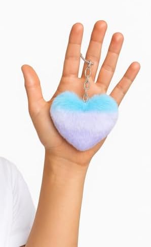 Siyah Peluş Kalp Anahtarlık – Yumuşak Kürklü Şık Tasarım, Çanta & Anahtarlık Aksesuarı, Hediyelik Kadın Erkek Unisex (çonk renkli1) - Görsel 2